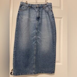 H&M Blue Denim Midi Long Skirt